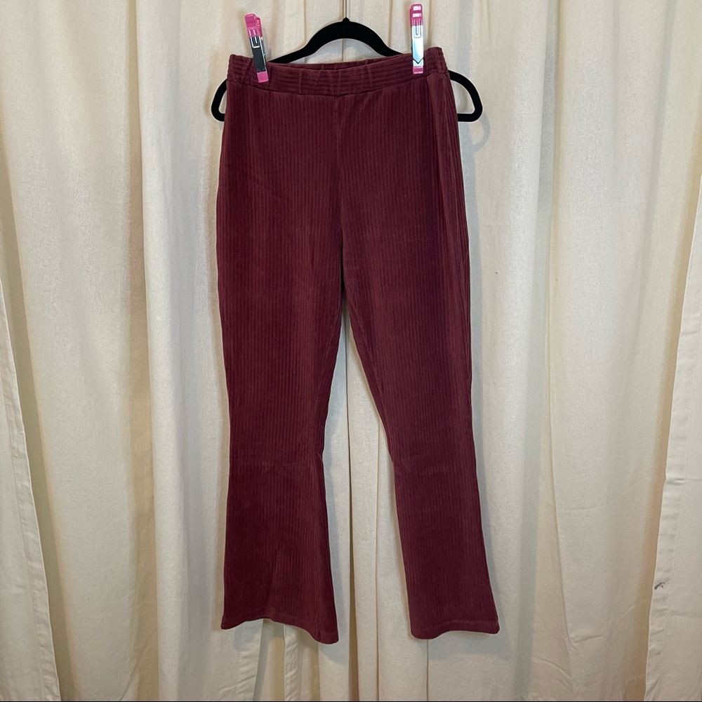 Corduroy Magenta Flare Pants